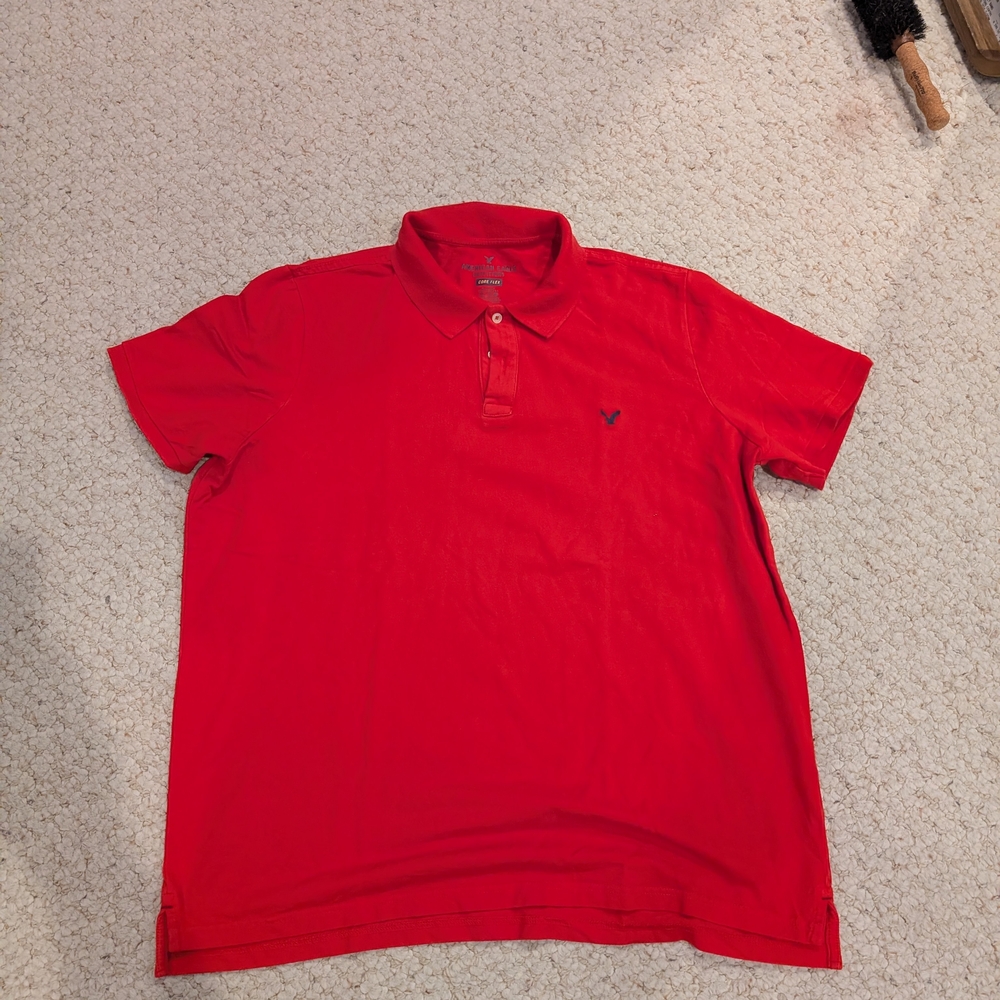 American Eagle Outfitters Vibrant Red Polo Shirt